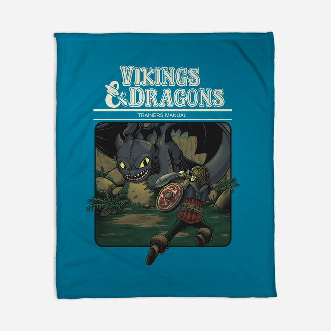 Vikings And Dragons-None-Fleece-Blanket-Betmac
