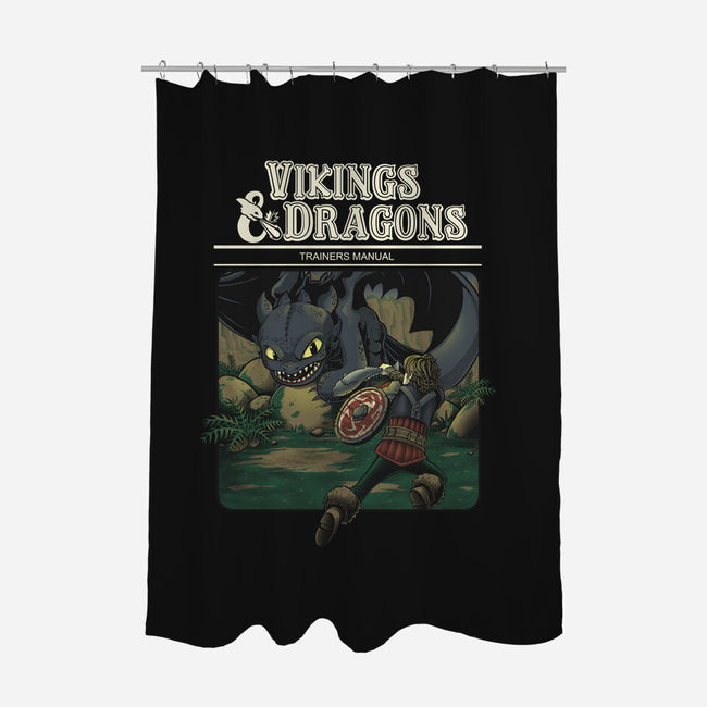 Vikings And Dragons-None-Polyester-Shower Curtain-Betmac