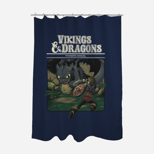 Vikings And Dragons-None-Polyester-Shower Curtain-Betmac