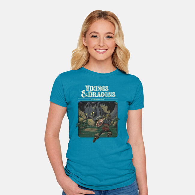 Vikings And Dragons-Womens-Fitted-Tee-Betmac