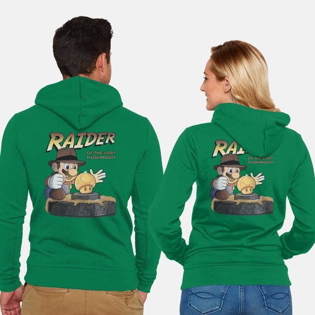 Raider Of The Lost Mushroom-Unisex-Zip-Up-Sweatshirt-NMdesign