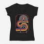 Retro Voyage-Womens-V-Neck-Tee-glitchygorilla