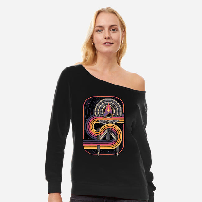 Retro Voyage-Womens-Off Shoulder-Sweatshirt-glitchygorilla