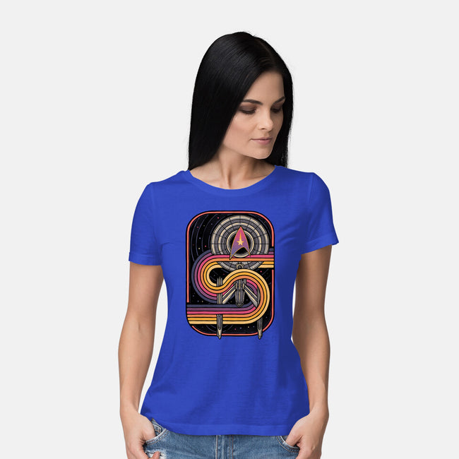 Retro Voyage-Womens-Basic-Tee-glitchygorilla