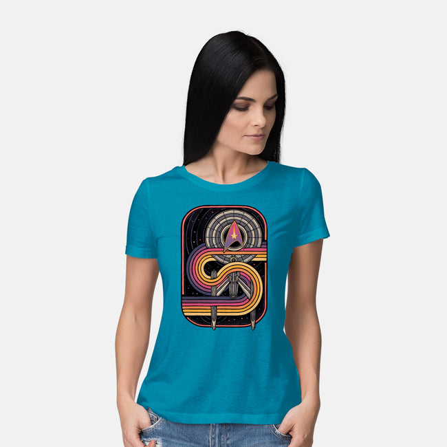 Retro Voyage-Womens-Basic-Tee-glitchygorilla
