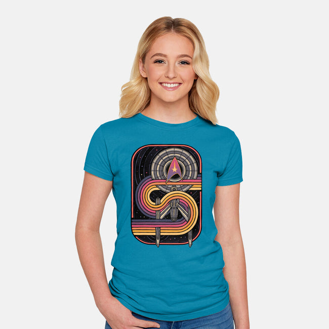 Retro Voyage-Womens-Fitted-Tee-glitchygorilla