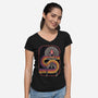 Retro Voyage-Womens-V-Neck-Tee-glitchygorilla