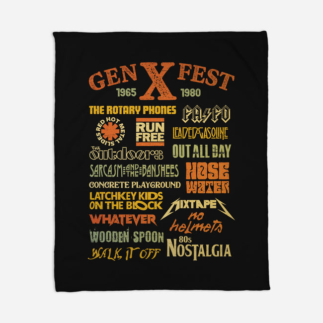 Gen X Fest-None-Fleece-Blanket-kg07