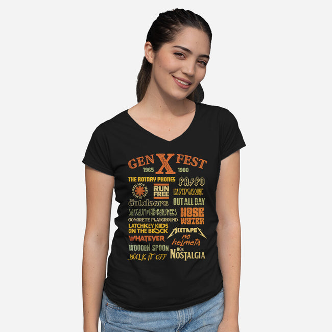 Gen X Fest-Womens-V-Neck-Tee-kg07