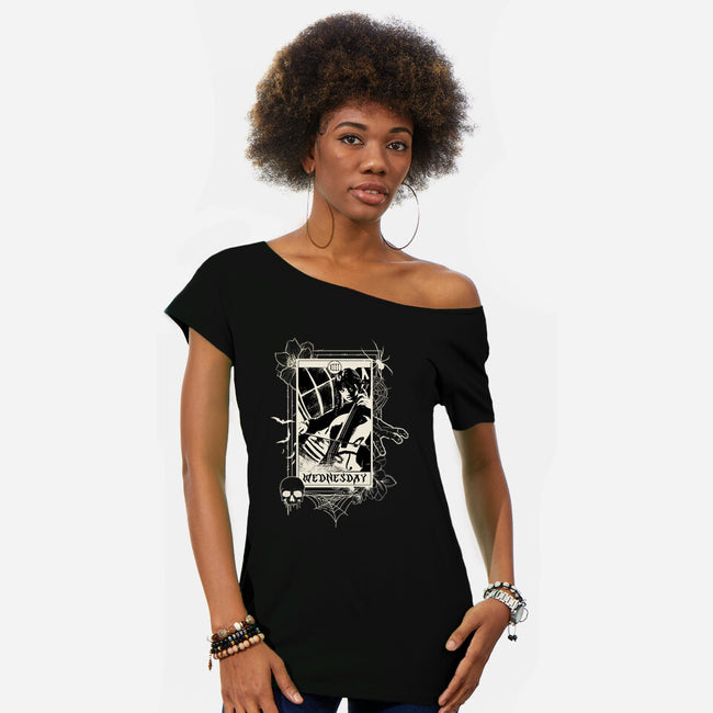 Wednesday Tarot-Womens-Off Shoulder-Tee-fanfabio