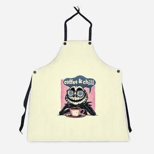 Coffee And Chill Day-Unisex-Kitchen-Apron-glitchygorilla