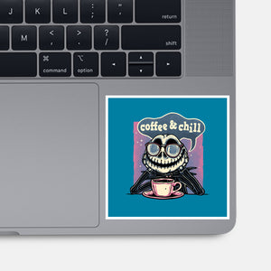 Coffee And Chill Day-None-Glossy-Sticker-glitchygorilla