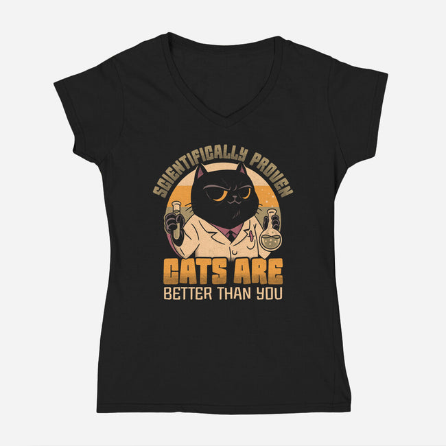 Cats Are Better-Womens-V-Neck-Tee-Popnotic