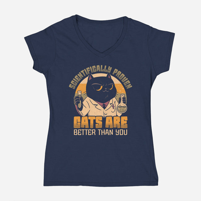 Cats Are Better-Womens-V-Neck-Tee-Popnotic