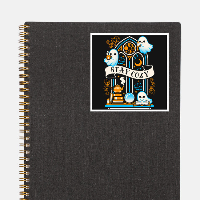 Stay Cozy And Spooky-None-Glossy-Sticker-NemiMakeit