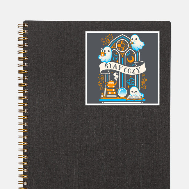 Stay Cozy And Spooky-None-Glossy-Sticker-NemiMakeit