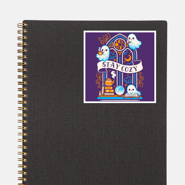 Stay Cozy And Spooky-None-Glossy-Sticker-NemiMakeit