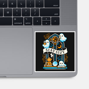 Stay Cozy And Spooky-None-Glossy-Sticker-NemiMakeit