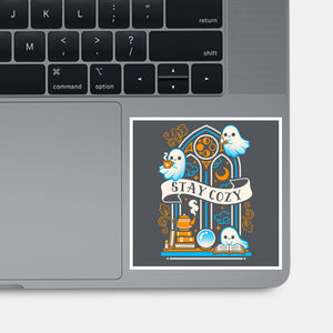 Stay Cozy And Spooky-None-Glossy-Sticker-NemiMakeit