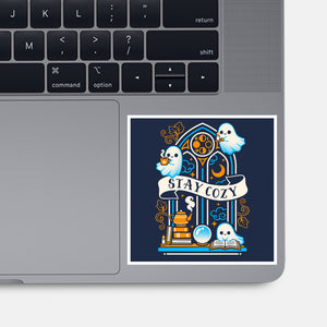 Stay Cozy And Spooky-None-Glossy-Sticker-NemiMakeit