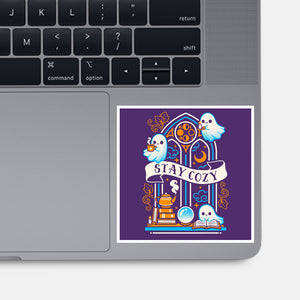 Stay Cozy And Spooky-None-Glossy-Sticker-NemiMakeit
