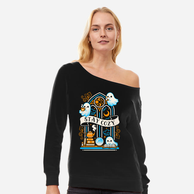 Stay Cozy And Spooky-Womens-Off Shoulder-Sweatshirt-NemiMakeit