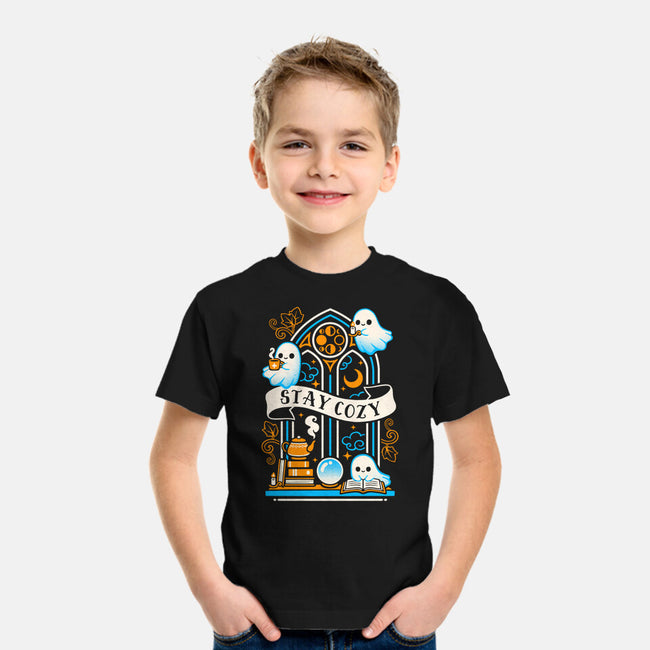 Stay Cozy And Spooky-Youth-Basic-Tee-NemiMakeit