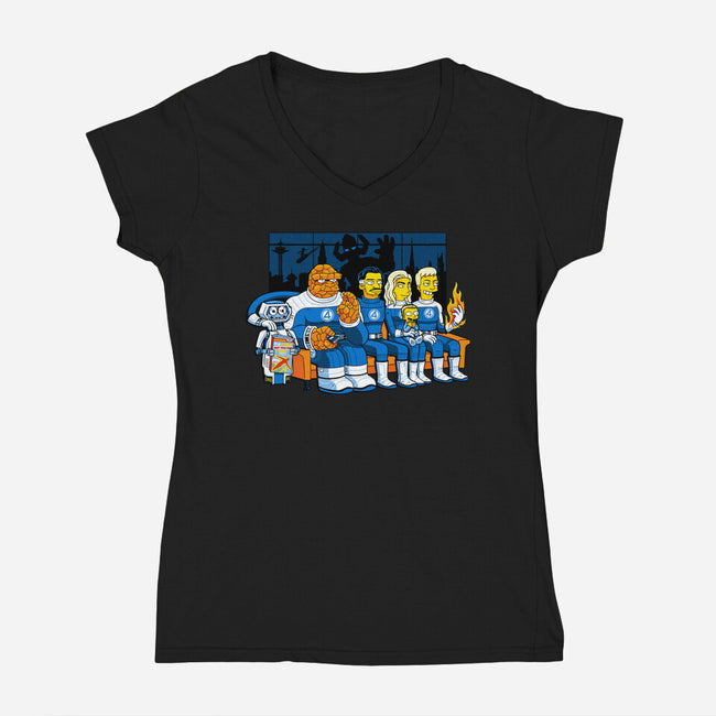 Cromulent Four-Womens-V-Neck-Tee-PrimePremne