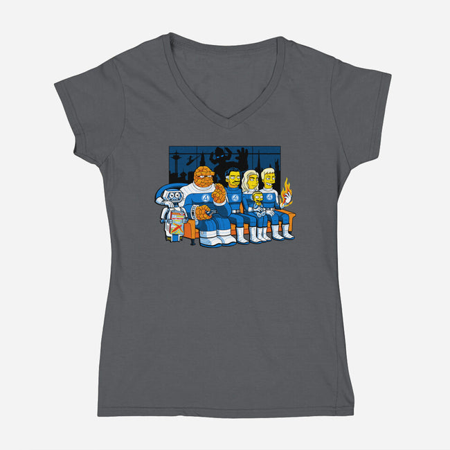 Cromulent Four-Womens-V-Neck-Tee-PrimePremne
