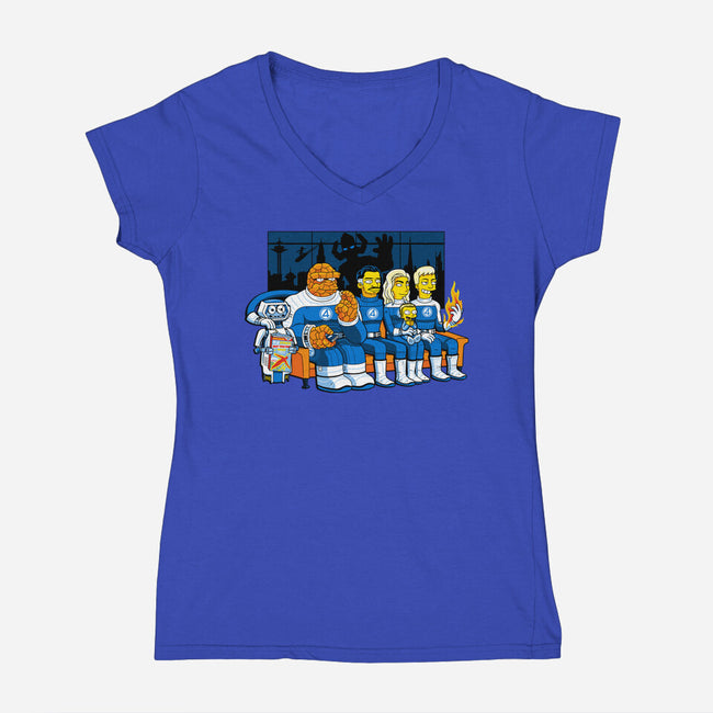 Cromulent Four-Womens-V-Neck-Tee-PrimePremne
