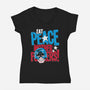 Eat Peace-Womens-V-Neck-Tee-teesgeex