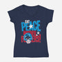 Eat Peace-Womens-V-Neck-Tee-teesgeex