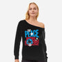 Eat Peace-Womens-Off Shoulder-Sweatshirt-teesgeex