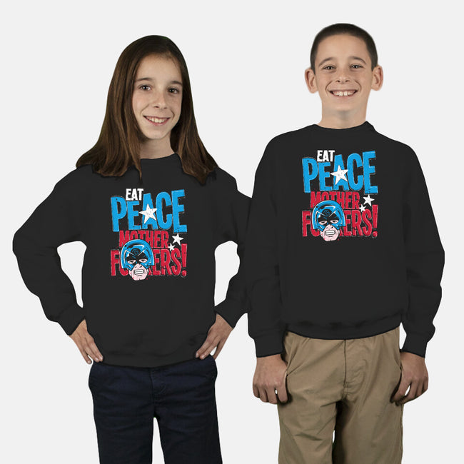 Eat Peace-Youth-Crew Neck-Sweatshirt-teesgeex