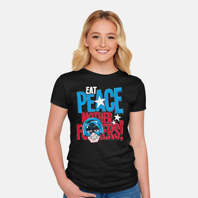 Eat Peace-Womens-Fitted-Tee-teesgeex