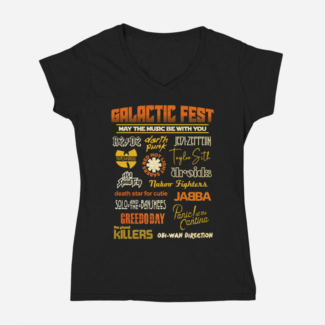 Galactic Fest-Womens-V-Neck-Tee-kg07