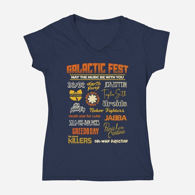 Galactic Fest-Womens-V-Neck-Tee-kg07