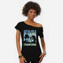On A Mission From God-Womens-Off Shoulder-Tee-kg07