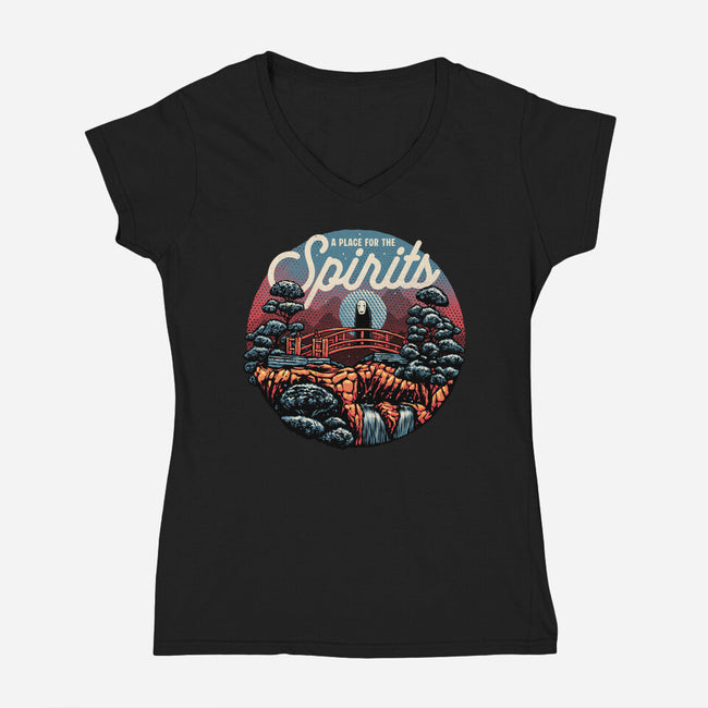 A Place For The Spirits-Womens-V-Neck-Tee-glitchygorilla