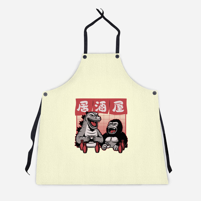 Giant Movie Monsters Bar-Unisex-Kitchen-Apron-Studio Mootant