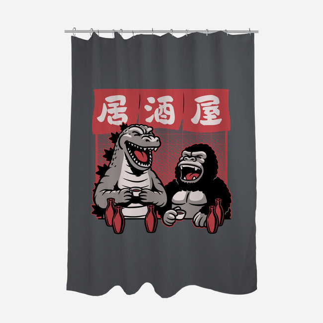 Giant Movie Monsters Bar-None-Polyester-Shower Curtain-Studio Mootant
