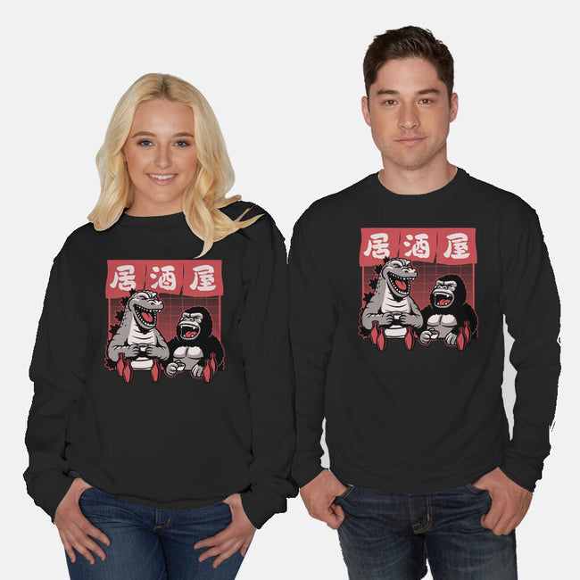 Giant Movie Monsters Bar-Unisex-Crew Neck-Sweatshirt-Studio Mootant