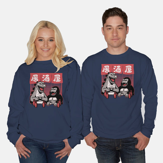 Giant Movie Monsters Bar-Unisex-Crew Neck-Sweatshirt-Studio Mootant