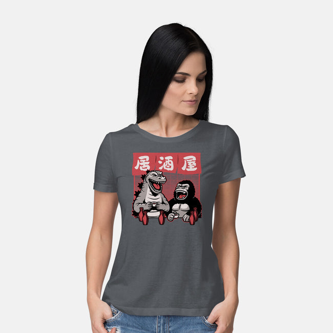 Giant Movie Monsters Bar-Womens-Basic-Tee-Studio Mootant