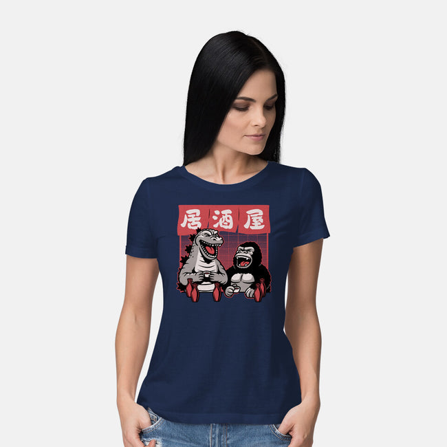 Giant Movie Monsters Bar-Womens-Basic-Tee-Studio Mootant