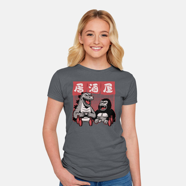 Giant Movie Monsters Bar-Womens-Fitted-Tee-Studio Mootant