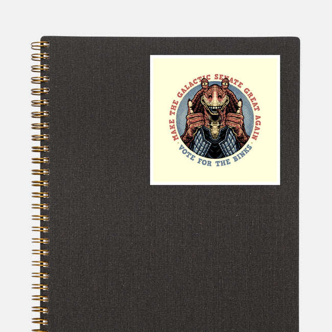 Vote For The Binks-None-Glossy-Sticker-glitchygorilla
