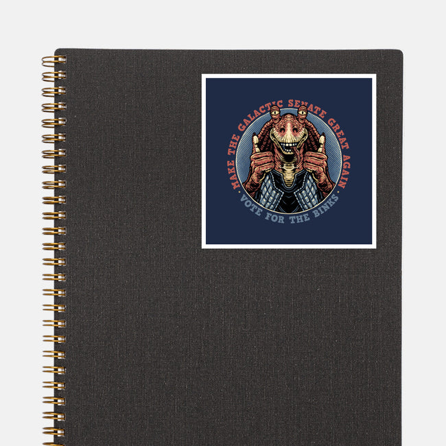Vote For The Binks-None-Glossy-Sticker-glitchygorilla