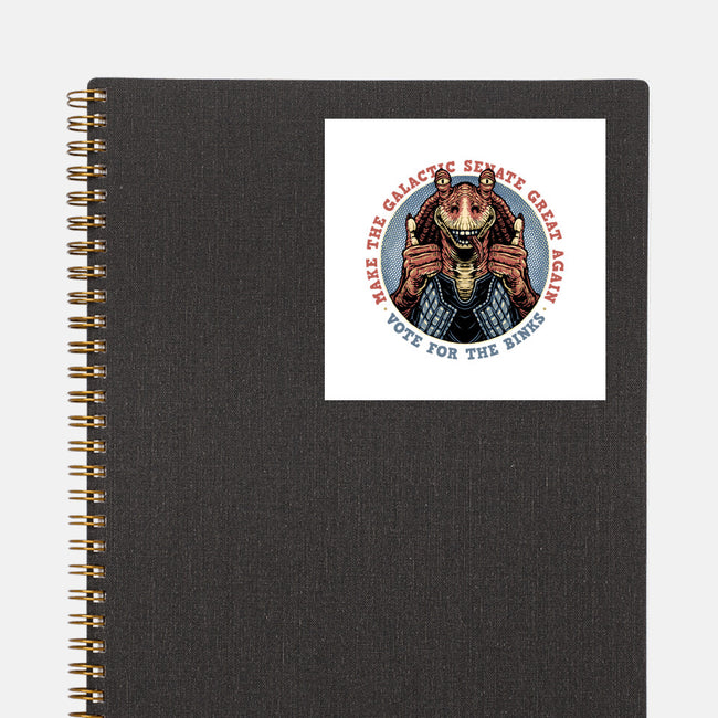 Vote For The Binks-None-Glossy-Sticker-glitchygorilla