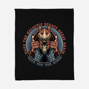 Vote For The Binks-None-Fleece-Blanket-glitchygorilla